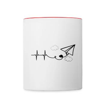 Flying HeartBeat - Tasse zweifarbig - Weiß/Rot - Vorne
