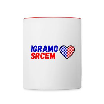 Kroatien, Croatia, Fußball - Tasse zweifarbig - Weiß/Rot - Vorne