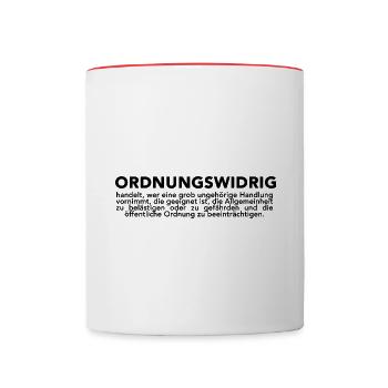Definition ordnungswidriges Handeln schwarz - Tasse zweifarbig - Weiß/Rot - Vorne