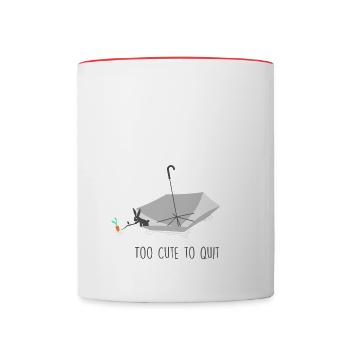 Too cute to quit v1 - Tasse zweifarbig - Weiß/Rot - Vorne
