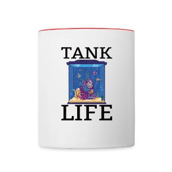 Aquaristik Aquarium Keeper Fishkeeper Salzwasser - Tasse zweifarbig - Weiß/Rot - Vorne