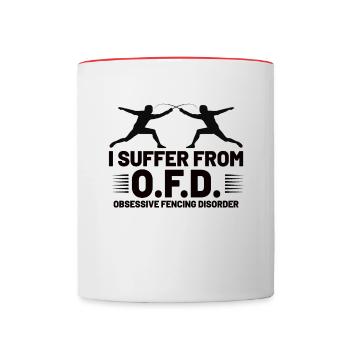 Fencing Fencer Fence - Contrasting Mug - white/red - Front
