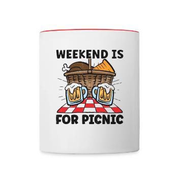 Picnic Lover Pique-Panier de nourriture Date de pique- - Mug contrasté - blanc/rouge - Devant