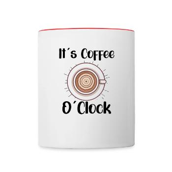 Coffee Lover Caffeine Molecule Java Latte Espresso - Contrasting Mug - white/red - Front