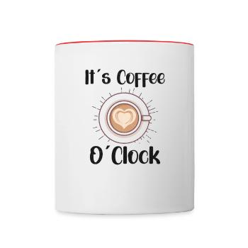 Amateur de café Molécule de caféine Java Latte Espresso - Mug contrasté - blanc/rouge - Devant