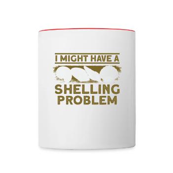 seashells shell collector shell collecting Gift - Contrasting Mug - white/red - Front