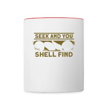 seashells shell collector shell collecting Gift - Contrasting Mug - white/red - Front