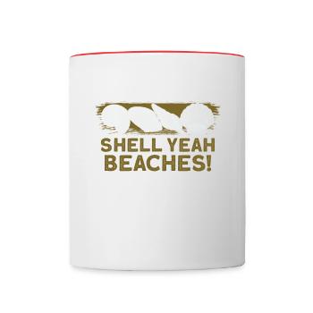 seashells shell collector shell collecting Gift - Contrasting Mug - white/red - Front