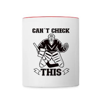 Eishockey-spieler Lustiger Eishockey-team-tormann - Tasse zweifarbig - Weiß/Rot - Vorne