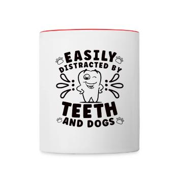 Dentist Dental Hygienist Gift Idea: Forbidden Love - Contrasting Mug - white/red - Front