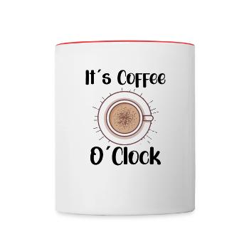 Amateur de café Caféine Molecule Java Latte Espresso - Mug contrasté - blanc/rouge - Devant