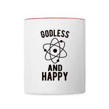 Athée, Athéisme, Anti-religion, Sécurité, - Mug contrasté - blanc/rouge - Devant