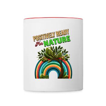 Positivité Arcs-en-ciel Pleine conscience Amélioration de soi - Mug contrasté - blanc/rouge - Devant