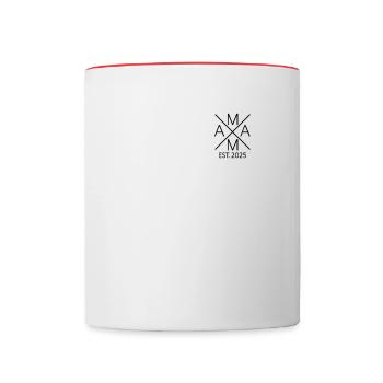 Mom est. 2025 Pregnancy Proud Mom 2025 - Contrasting Mug - white/red - Front