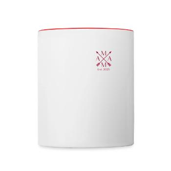 Maman est. 2025 Parents 2025 Femme enceinte 2025 - Mug contrasté - blanc/rouge - Devant