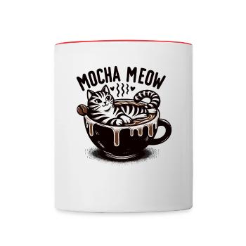Coffee Break Cat Lover, Coffee Lover Süße Katze - Tasse zweifarbig - Weiß/Rot - Vorne