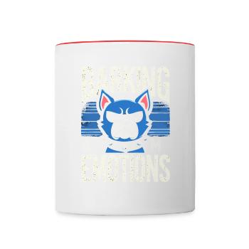 Emo Dog Gothic Dog Lover Emo Fashion Goth Style - Contrasting Mug - white/red - Front