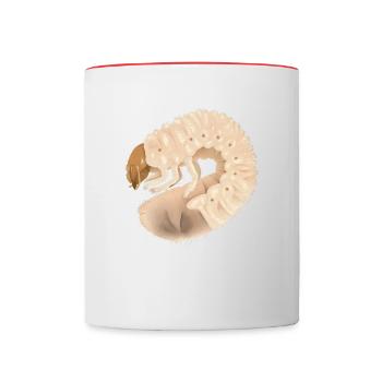 Engerling des Käfers Popillia japonica - Tasse zweifarbig - Weiß/Rot - Vorne