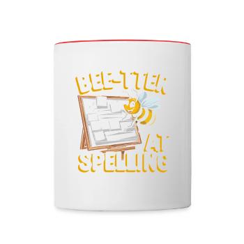 Spelling Bee Champion Word Contest - Contrasting Mug - white/red - Front