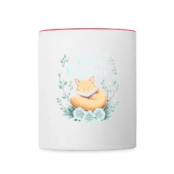Squirrel Watching Enthusiast Wildlife - Contrasting Mug - white/red - Front