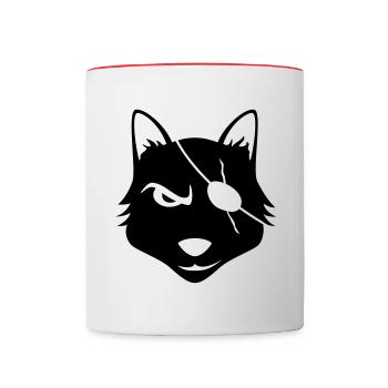 Pirate fox - Contrasting Mug - white/red - Front