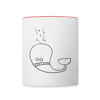Wir haben doch keinen Wal - Tasse zweifarbig - Weiß/Rot - Vorne