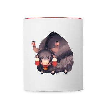 Illustration de yak - Mug contrasté - blanc/rouge - Devant