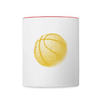 Basketball goldfarbig - Tasse zweifarbig - Weiß/Rot - Vorne