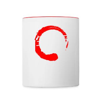 Wabi sabi meaning Japanese kanji words character - Contrasting Mug - white/red - Front
