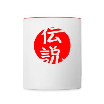 Legende Japan Zitat Japanische Kanji-Wörter Zeichen - Tasse zweifarbig - Weiß/Rot - Vorne