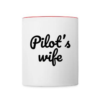 Pilots wife | Pilot's wife | Do not address - Contrasting Mug - white/red - Front