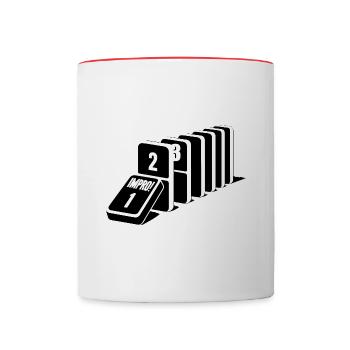 Impro domino- Mode Unique pour Artistes et Scène - Mug contrasté - blanc/rouge - Devant