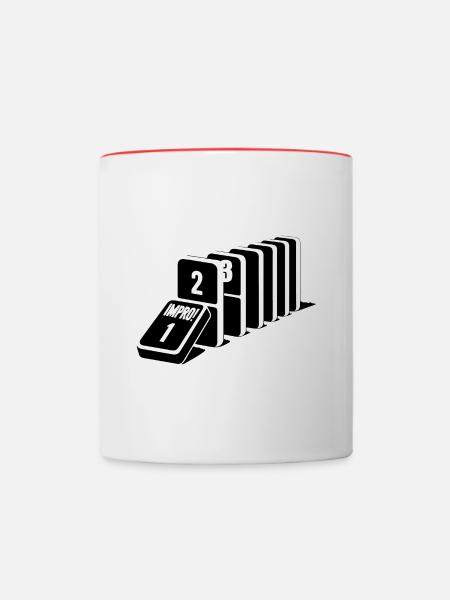 Impro domino- Mode Unique pour Artistes et Scène - Mug contrasté - blanc/rouge