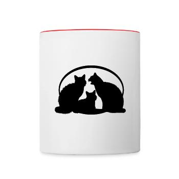 Cat talk - Contrasting Mug - white/red - Front
