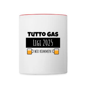 Tutto Gas Lignano 2025 Österreich Pfingsten Shirt - Tasse zweifarbig - Weiß/Rot - Vorne