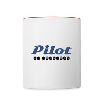 "Pilot in progress" | BÄM....ich bin der Checker - Tasse zweifarbig - Weiß/Rot - Vorne
