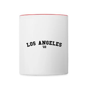 Los Angeles Pulli, LA TShirt Weihnachtsgeschenk - Tasse zweifarbig - Weiß/Rot - Vorne