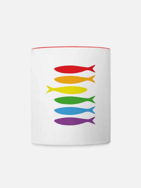 Les sardines LGTBI - Tasse zweifarbig - Weiß/Rot