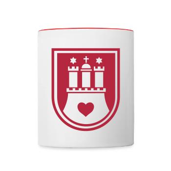 Hamburg Wappen - Tasse zweifarbig - Weiß/Rot - Vorne