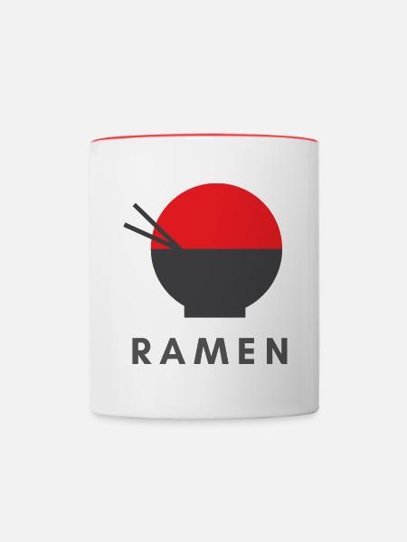Ramen - Tasse zweifarbig - Weiß/Rot