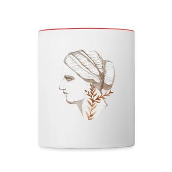 Head woman watercolor Ancient Rome - Contrasting Mug - white/red - Front