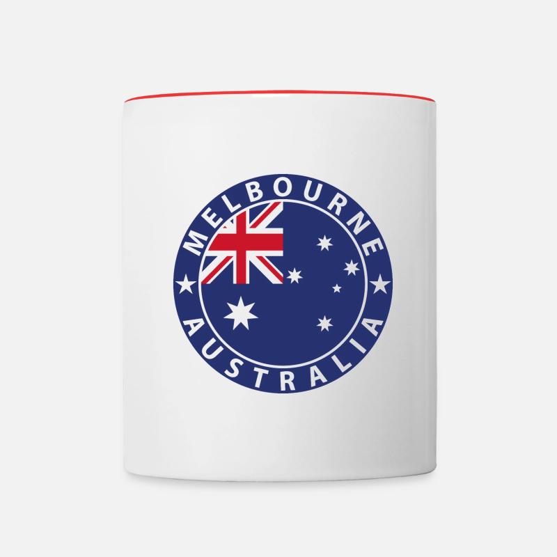 Melbourne - Contrasting Mug - white/red