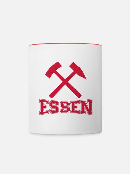 Essen - Tasse zweifarbig - Weiß/Rot