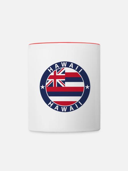 Hawaii - Tasse zweifarbig - Weiß/Rot