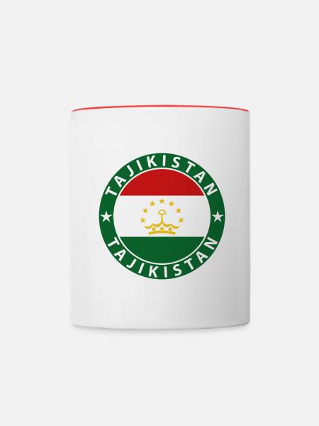 Tadschikistan - Tasse zweifarbig - Weiß/Rot