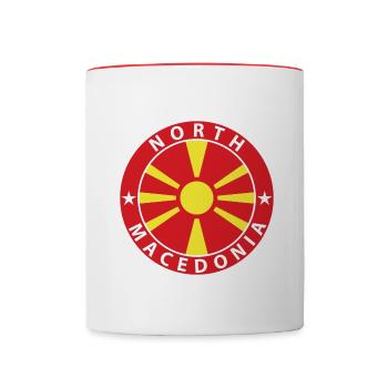 Nordmazedonien - Tasse zweifarbig - Weiß/Rot - Vorne