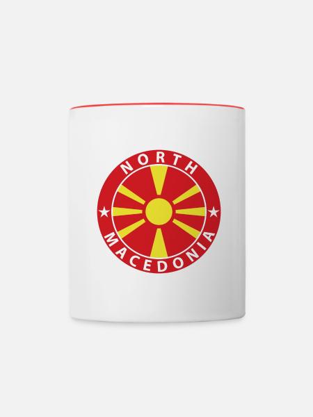 Nordmazedonien - Tasse zweifarbig - Weiß/Rot