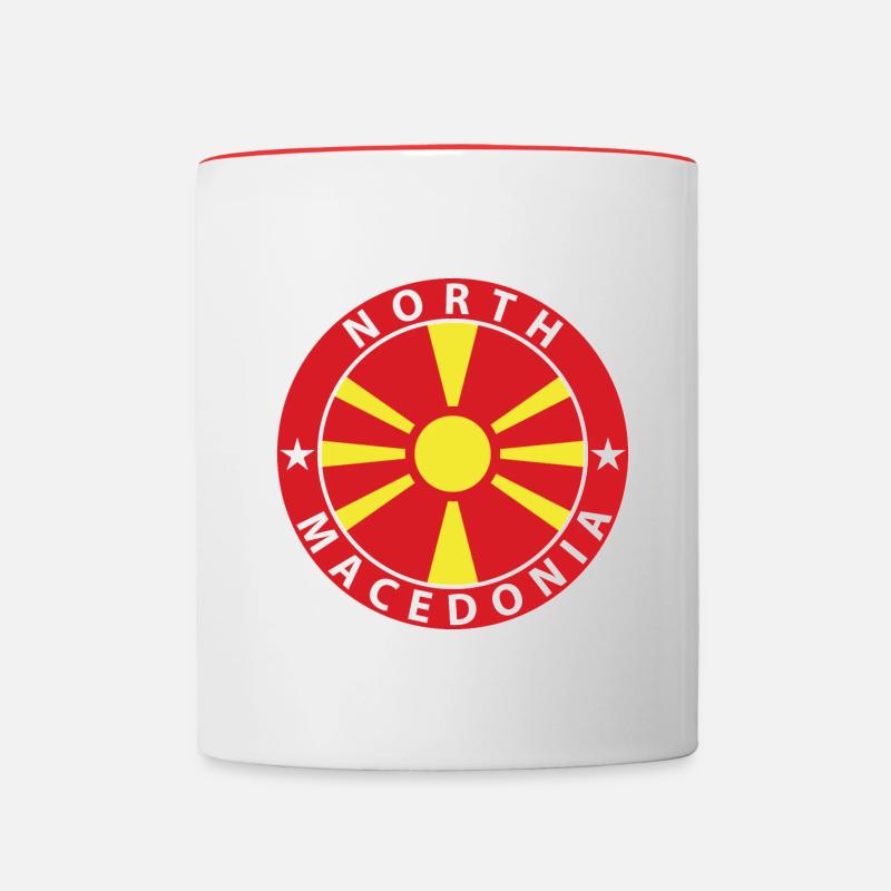 Nordmazedonien - Tasse zweifarbig - Weiß/Rot