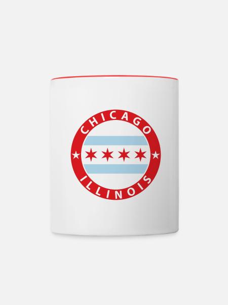 Chicago - Tasse zweifarbig - Weiß/Rot