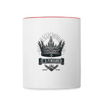 C’est fait Messages de la Bible - Mug contrasté - blanc/rouge - Devant